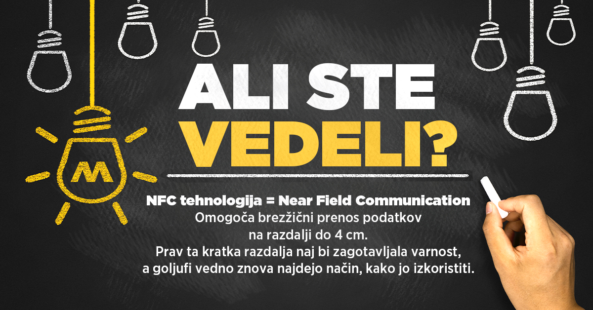NFC omogoča brezžični prenos podatkov.